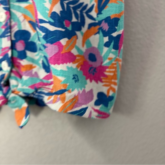 Cat & Jack Blue and Orange Button Down Shirt - Picture 8 of 13